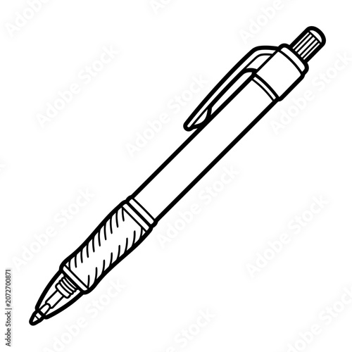 Ballpoint Pen Outline - Isolated Object Graphic