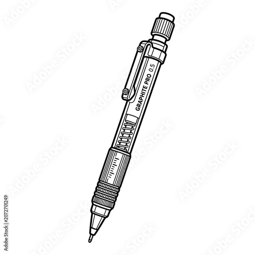 Mechanical Pencil Illustration, Graphite Pro 0.5, Drawing Tool