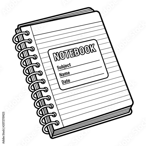 Spiral Notebook with Lined Pages and Label