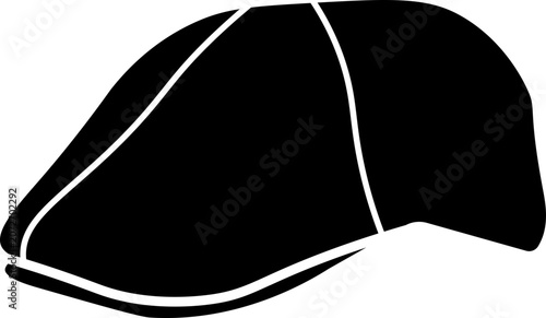 Canvastavla Newsboy Cap Icon set, Newsboy caps Logo Oversized brim hat beanie, silhouette Ic