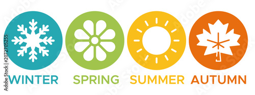 four colorful season set, four colorful season icons set	