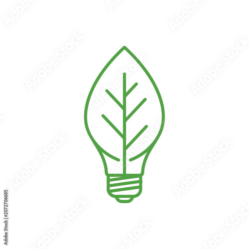 Eco Friendly Light Bulb Icon Representing Sustainable Green Energy