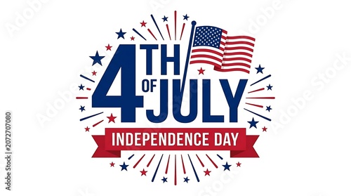 Bild auf Leinwand 4th of july independence day vector illustration isolated on white background
