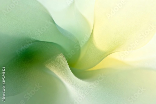 Abstract Green and Yellow Petal Swirl