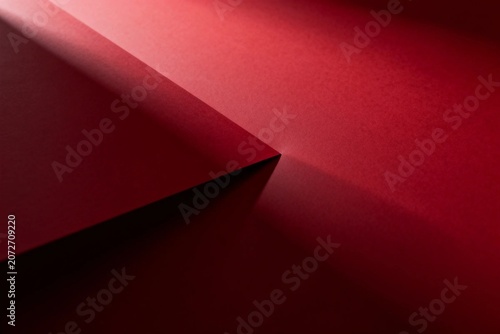 Abstract Red Paper Layers with Soft Shadows
