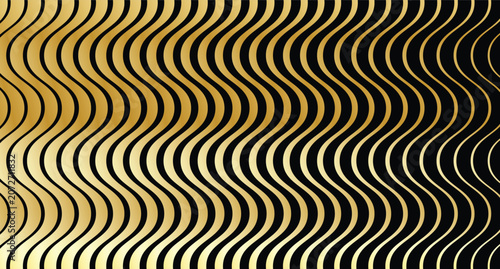 Bilde på lerret Black and white abstract seamless geometric pattern with lines, swirls, waves an