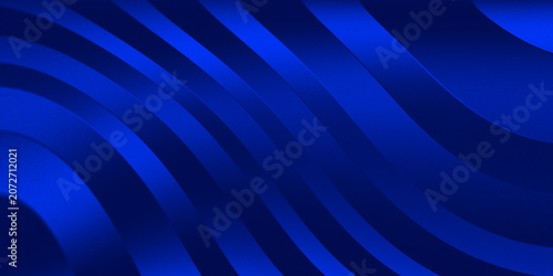 Obraz na płótnie stunning abstract blue gradient background with parallel curved ribbons and a sm