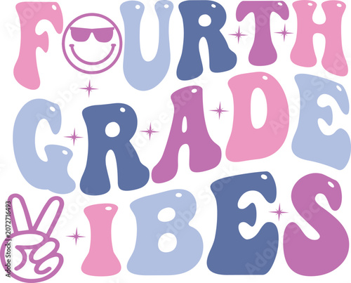 Fourth Grade Vibes Retro Graphic