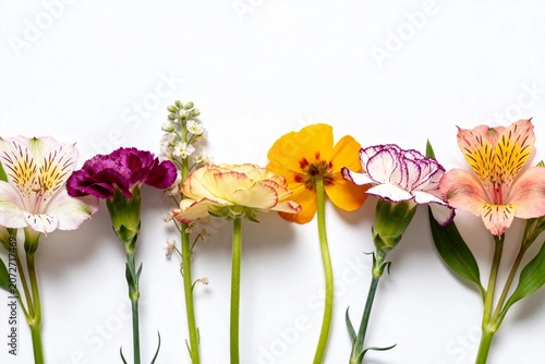 Vibrant Floral Arrangement on White Background