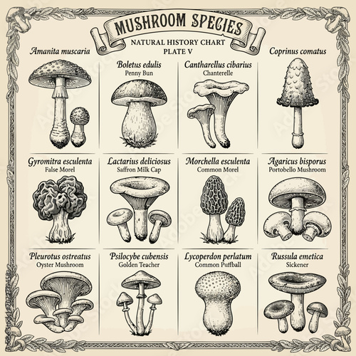 Mushroom Species Natural History Chart