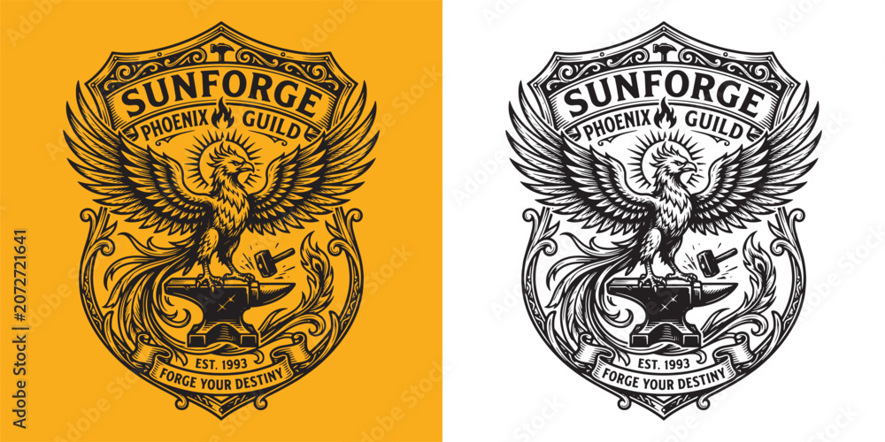 Konstfotografi Sunforge Phoenix Guild Blacksmith Anvil Emblem