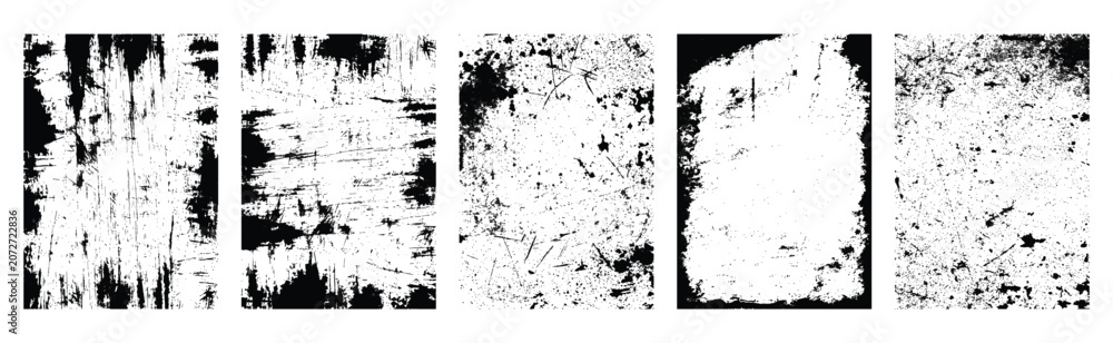 Fototapeta premium Rectangular grunge textures featuring, distressed grunge rectangular frames with vintage textured borders, rough texture, edges, retro, decorative design for poster, photo frames, backgrounds.