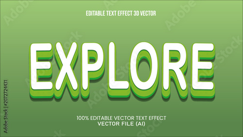 '' EXPLORE '' TEXT EFFECT 3D VECTOR FOR ALL YOUR NEEDS