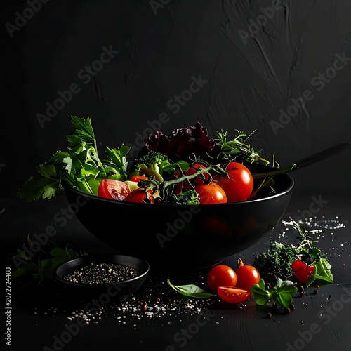 Fresh vegetables in a bowl on table.