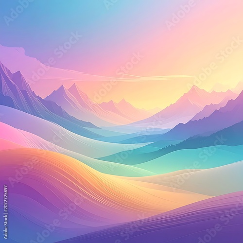 Vibrant desert mountain landscape at sunset.