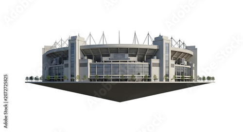 Modern sports stadium building architecture isolated on transparent background