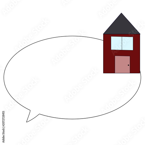 House speech bubble illustration
家　吹き出し　イラスト