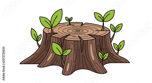 Tree Stump With Growth.