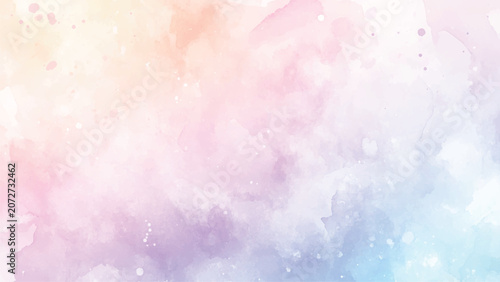 Fotografía blue watercolor paint background design with colorful orange pink borders and bright center, watercolor bleed and fringe with vibrant distressed grunge texture
