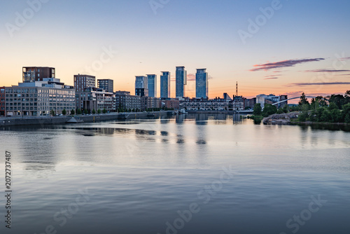 Modern Kalasatama High-Rise Skyline at Sunset, Helsinki