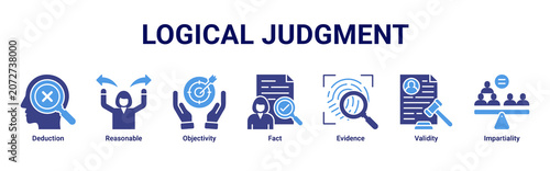 Obraz na płótnie Logical Judgment web banner icon vector illustration with icons of Deduction, Re