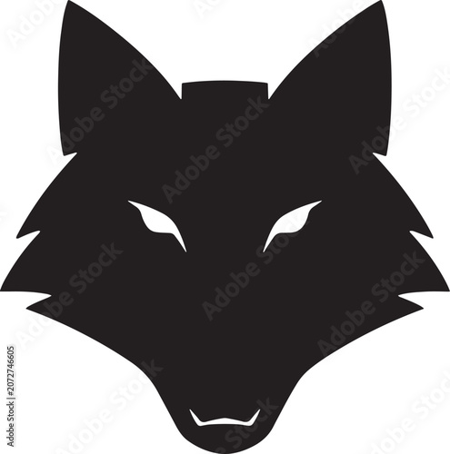 Wolf Head Black Silhouette Wild Animal Vector