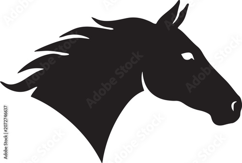 Horse Head Black Silhouette Vector Illustration