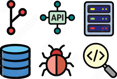 Web Development Icon Set Flat