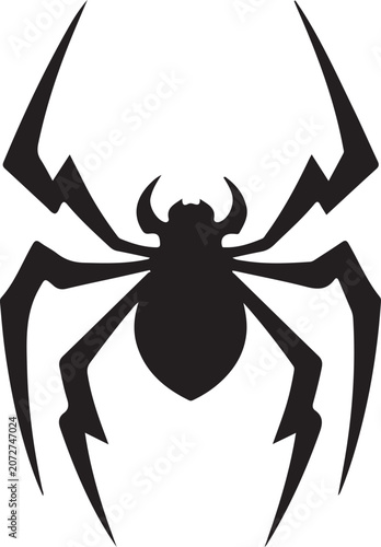 Spider Black Silhouette Vector Icon