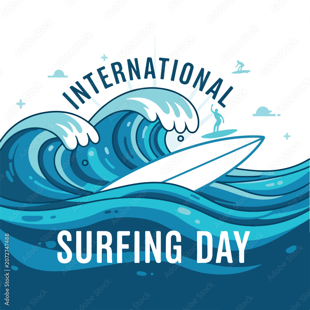 Φωτογραφία International surfing day graphic