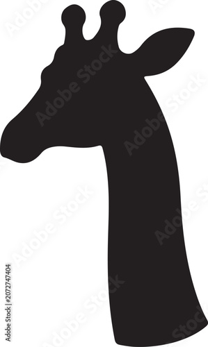 Giraffe Head Black Silhouette Vector Icon