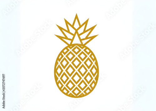 Geometric Pineapple Logo Design for Tropical Brand and Organic Food Identity