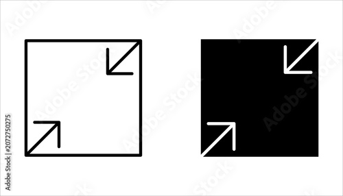 Tableau sur toile Square size icon set, vector illustration.