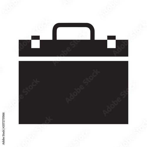 Фотография Briefcase silhouette on a white background a flat graphic representation of a po