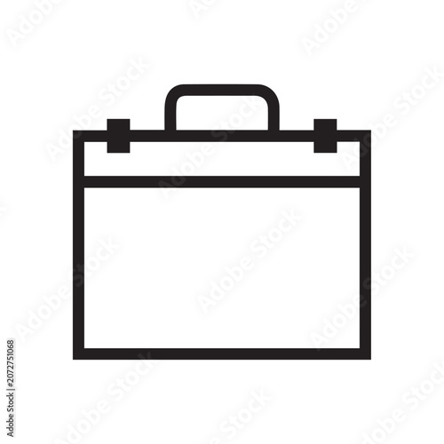 Fotografie Briefcase icon flat black silhouette on a white background for simple visual com