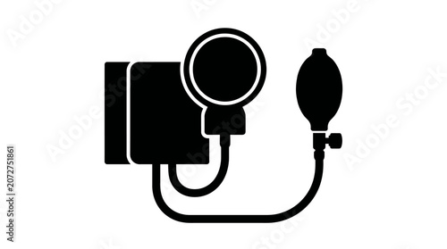 Bild auf Leinwand Blood pressure monitor icon, medical equipment symbol, healthcare illustration,
