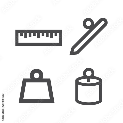 Measurement and weight icons