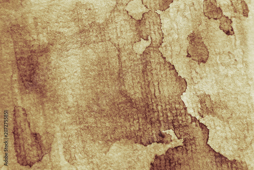 Quadro su tela Brown watercolor background