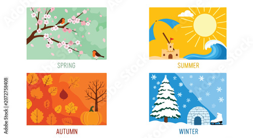 A colorful illustration of four seasons (1)