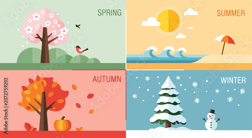 A colorful illustration of four seasons (2)