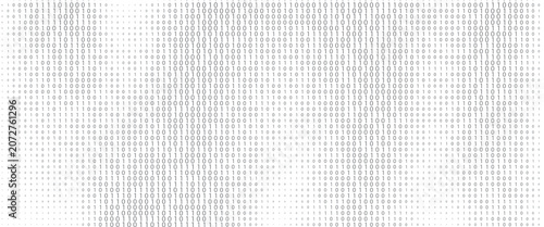 Tableau sur toile Abstract binary code wave of ones and zeros