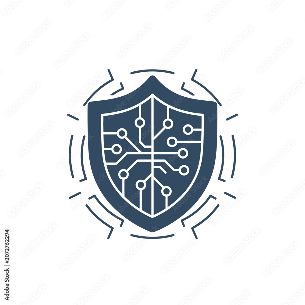Fototapeta premium Shield with circuit board design.