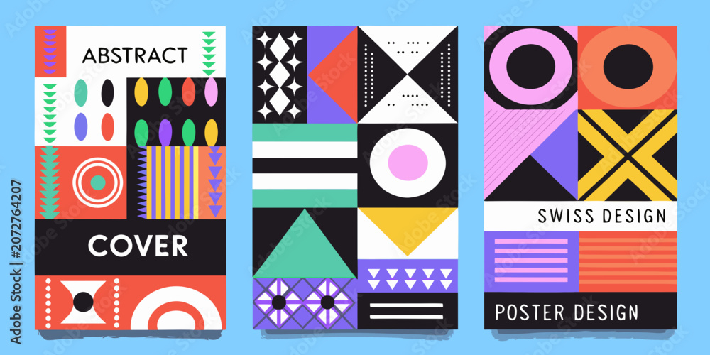 Obraz premium Geometric Poster Designs Bold Color Blocks And Abstract Shapes