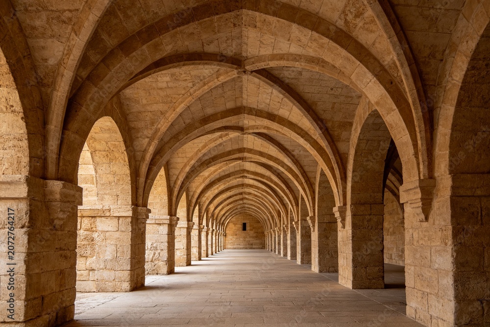 Obraz premium Continuous Arched Architecture Corridor