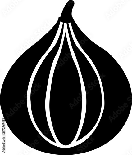 Tableau sur toile A set of Four black illustrations of figs in different stages of ripeness and detail simple line