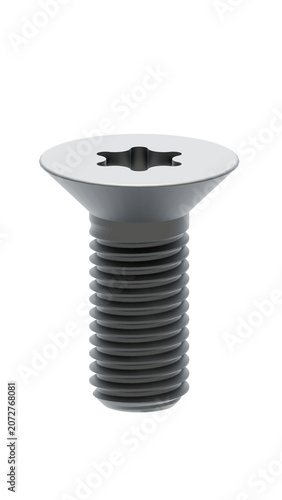     Torx Countersunk Metric Screw Isolated 3D Render PNG