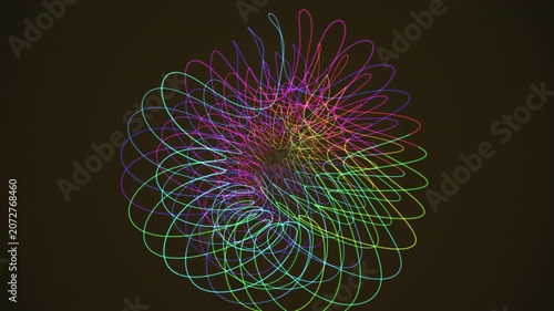 A mesmerizing seamless 4K loop of a glowing gold braided torus morphing through an abstract topology field with an elegant inner glow. Ideal for technology background, projection mapping. 4K UHD.