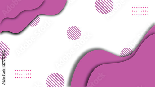 Abstract background with purple fluid shapes and striped circles on a clean white backdrop for modern design