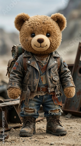 Teddy bear in wasteland style