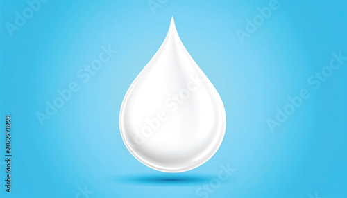 White cream cosmetic product drop.